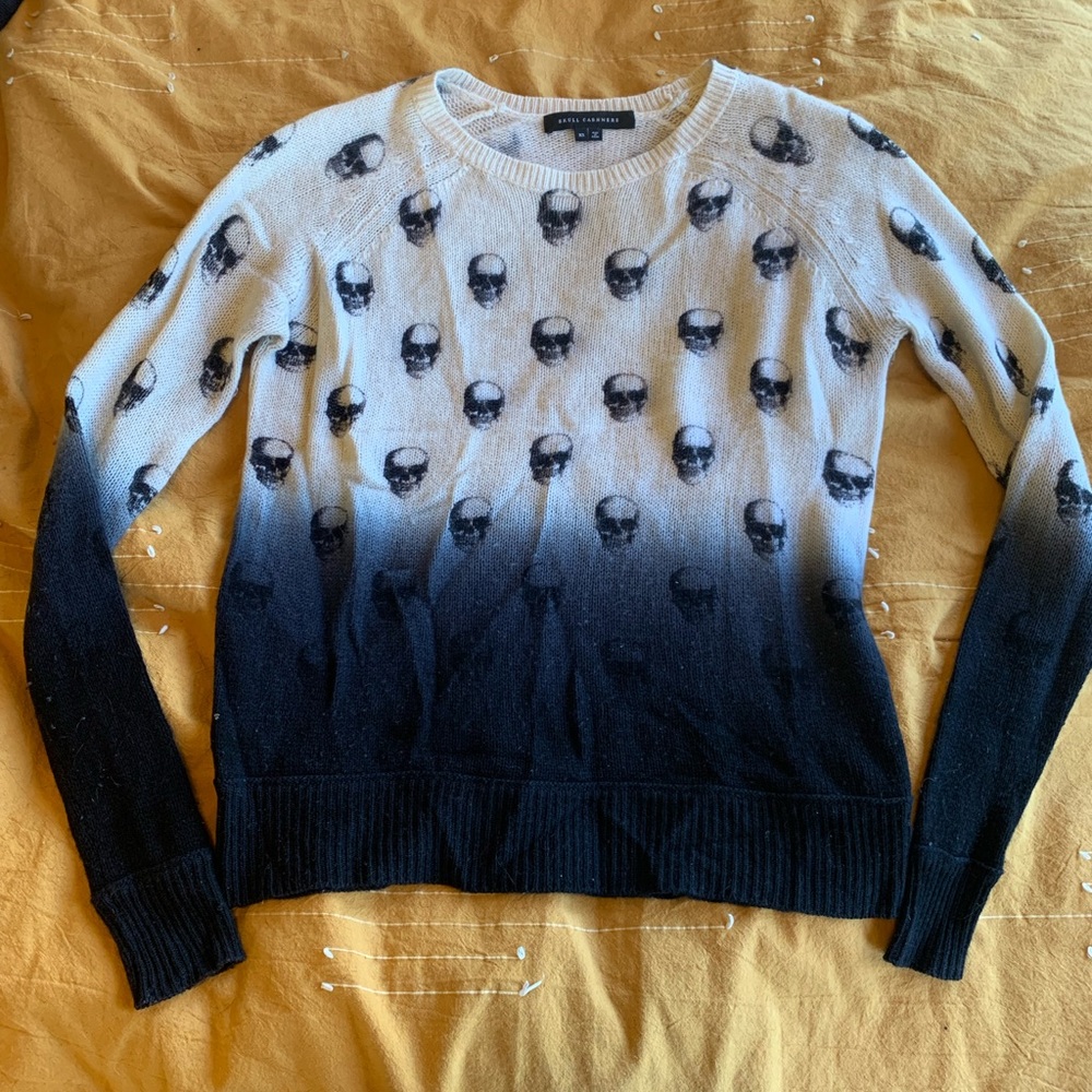 Skull Cashmere Women's Skull Ombré Print Pullover Sweater Xs